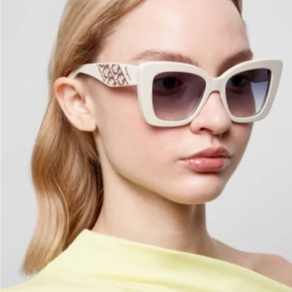 Salvatore Ferragamo White Cat-Eye Sunglasses